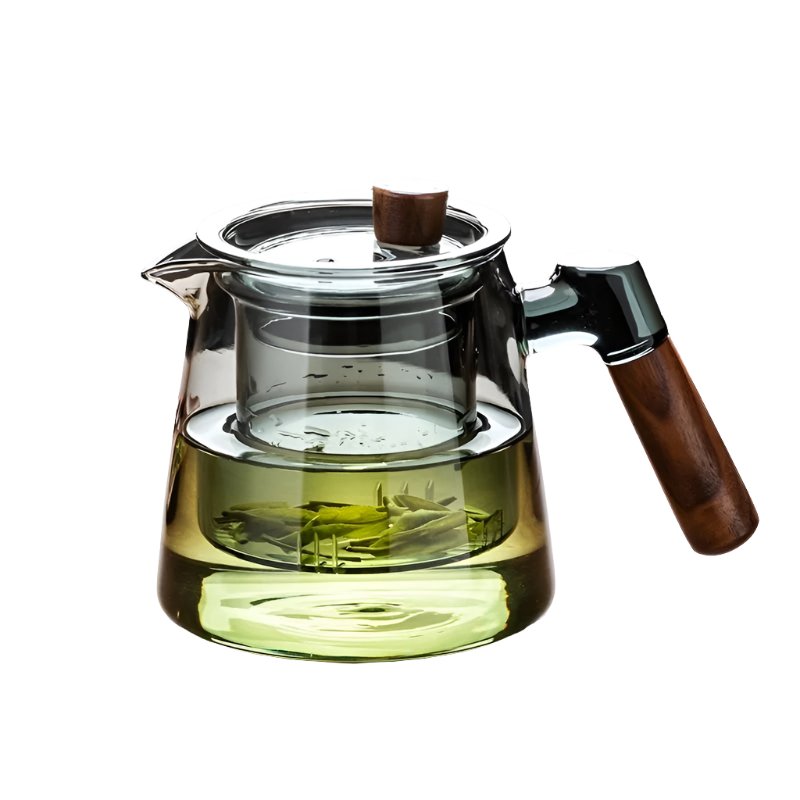 Glass Teapot with Infuser - 600 ml with Wooden Handle - Lattea Global