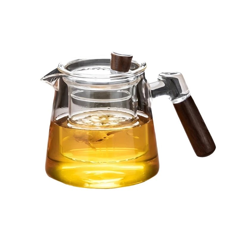 Glass Teapot with Infuser - 600 ml with Wooden Handle - Lattea Global