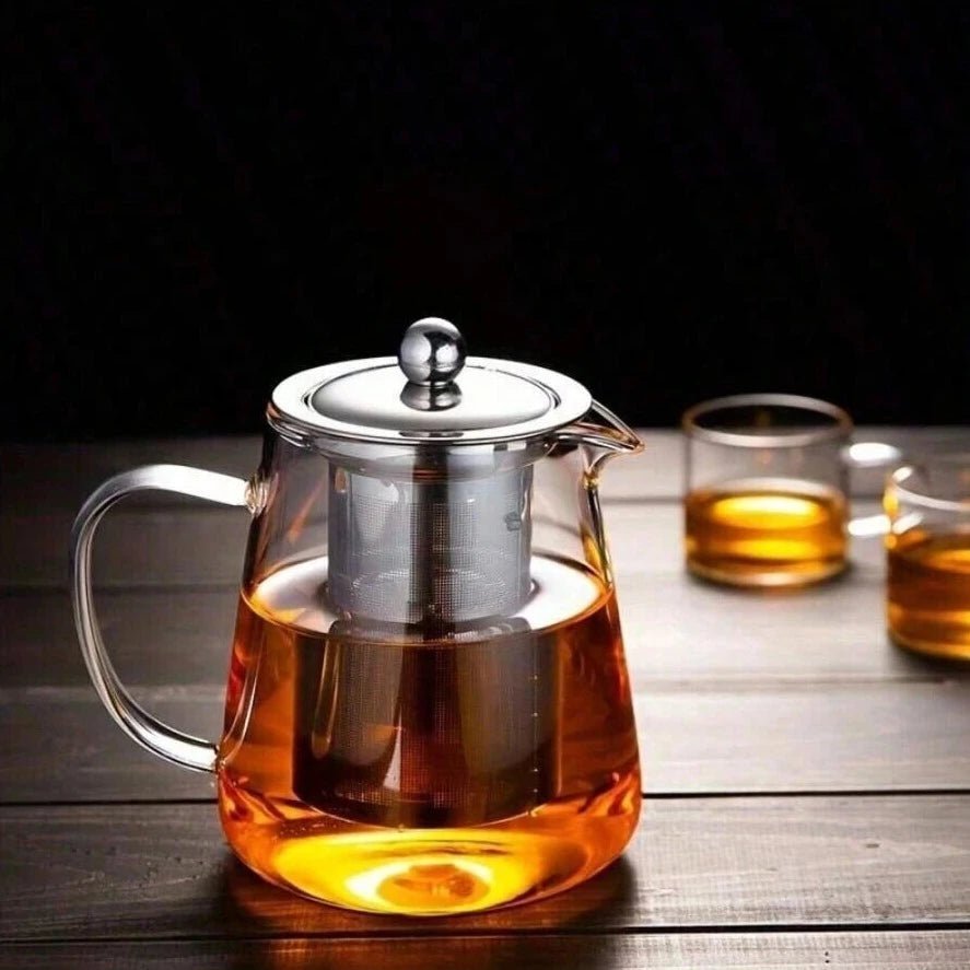 Glass Teapot With Tea Strainer Infuser - Super Deal
