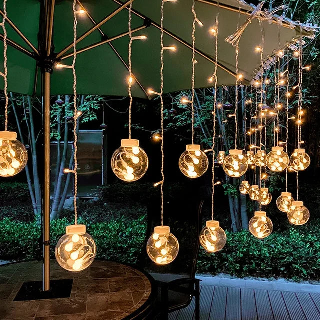 GlowSphere LED Waterproof Hanging Lights - Enchanting Outdoor String Lights