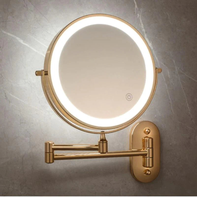 Gold LED Magnifying Mirror – Rechargeable Perfect for Makeup & Bathroom