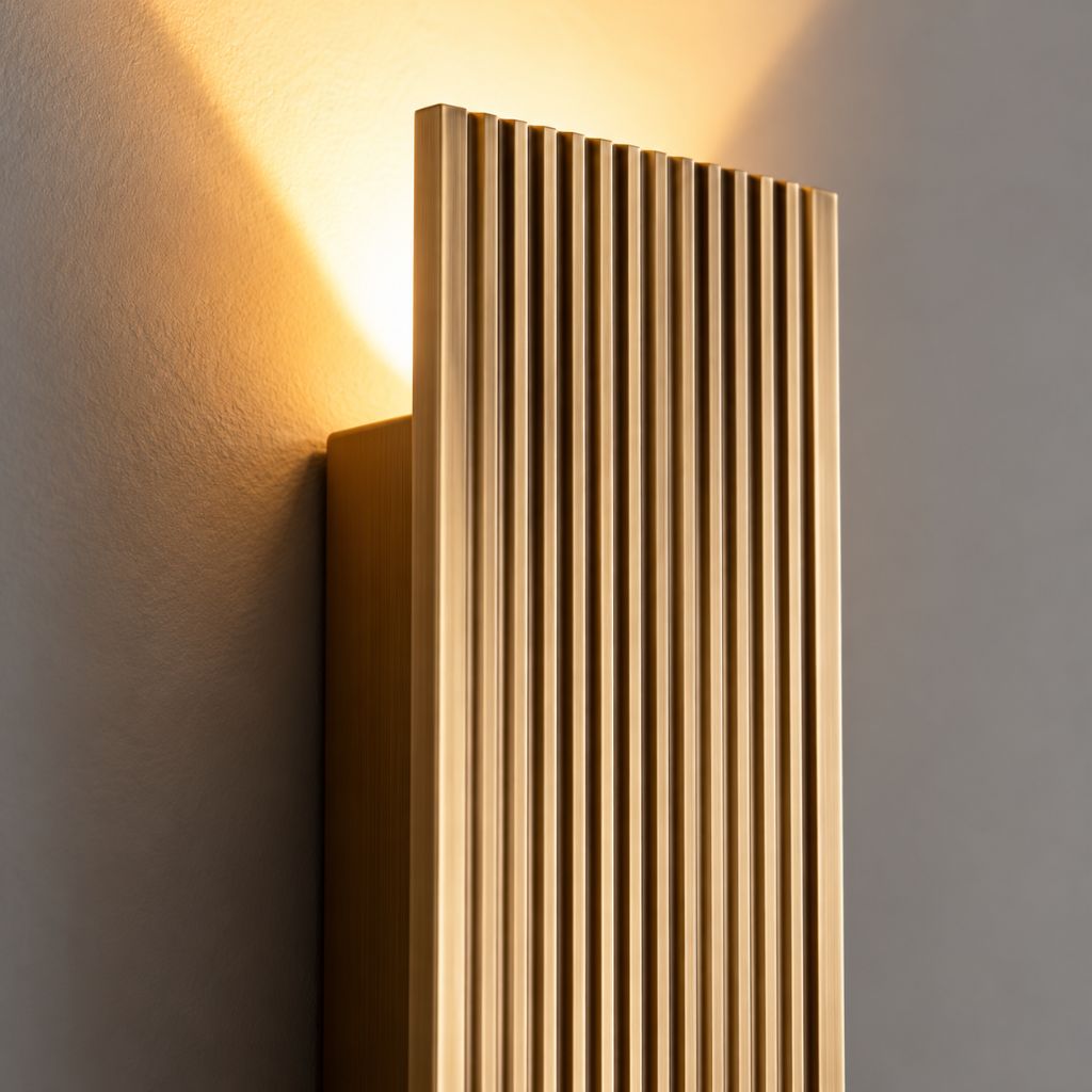 Gold Rectangular Up & Down LED Outdoor Wall Light IP65