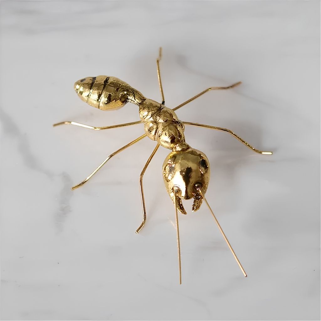 Gold-Finish Zinc Alloy Bug Sculpture