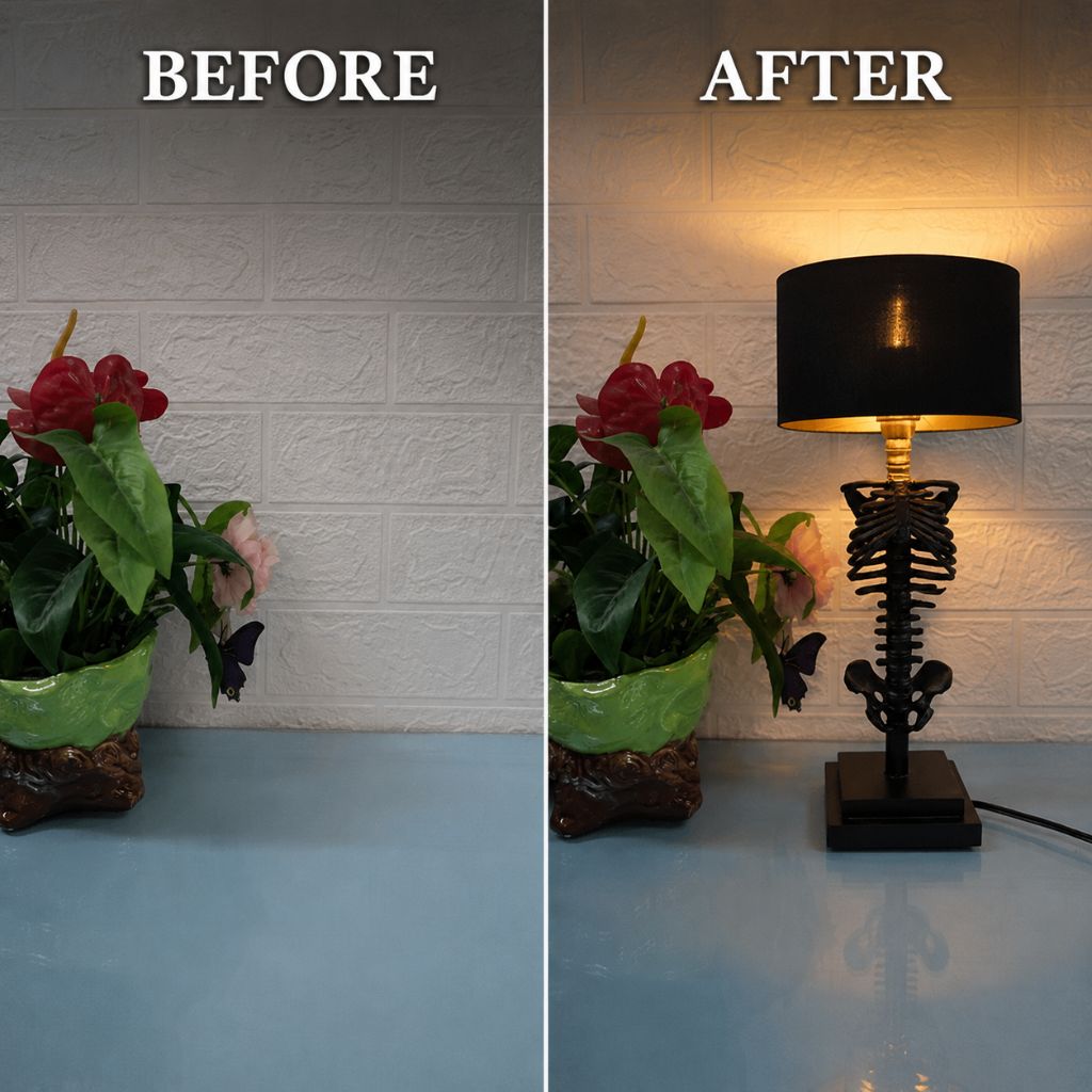 Gothic Skeleton Table Lamp