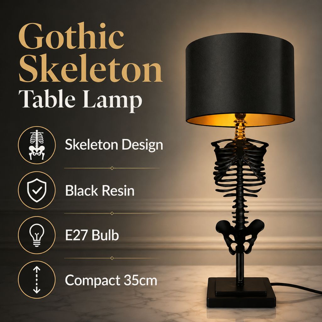 Gothic Skeleton Table Lamp