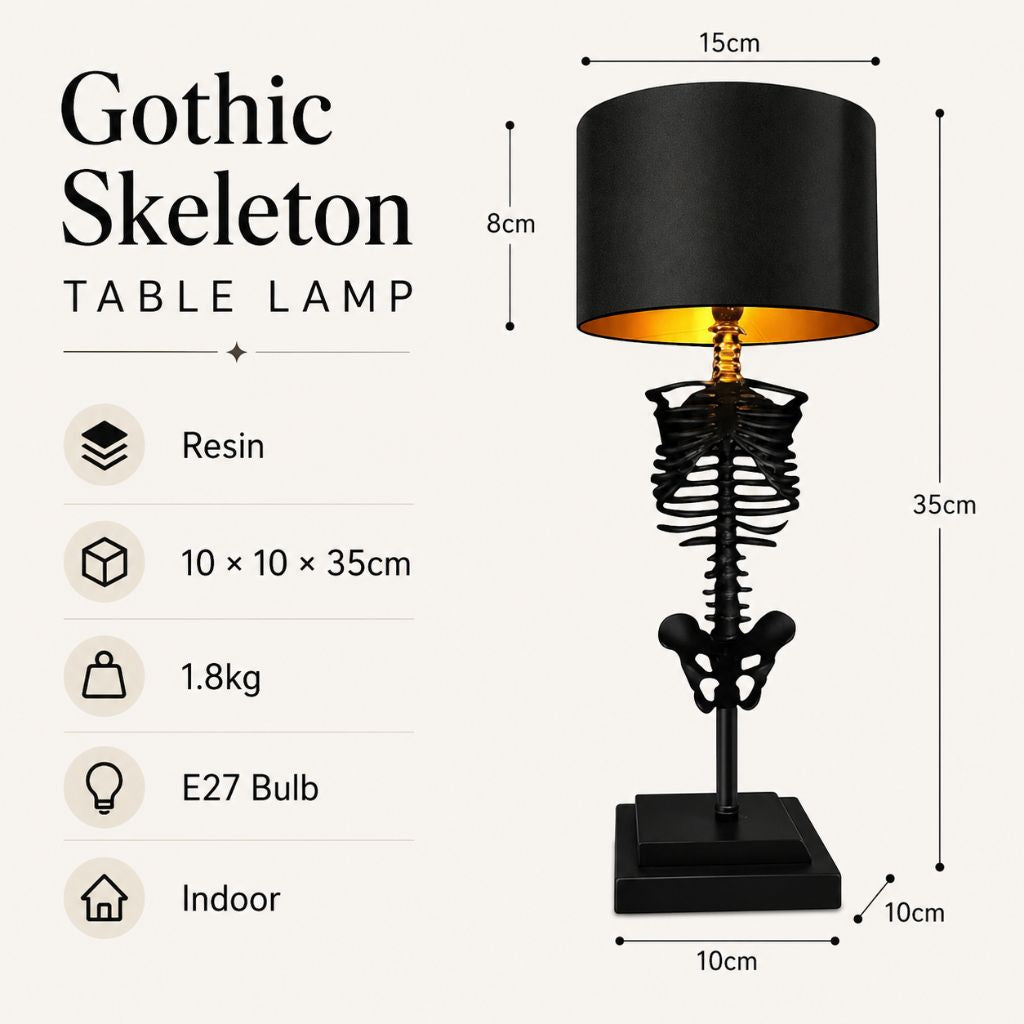 Gothic Skeleton Table Lamp