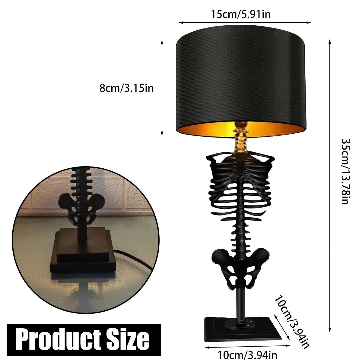Gothic Skeleton Table Lamp - Lattea Global