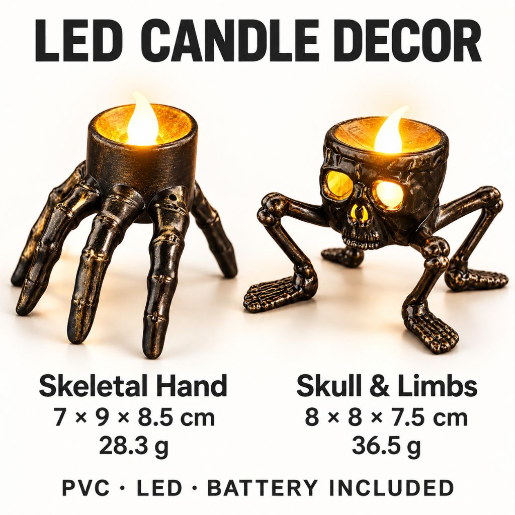 Halloween Skeleton Flameless LED Candle Table Decoration