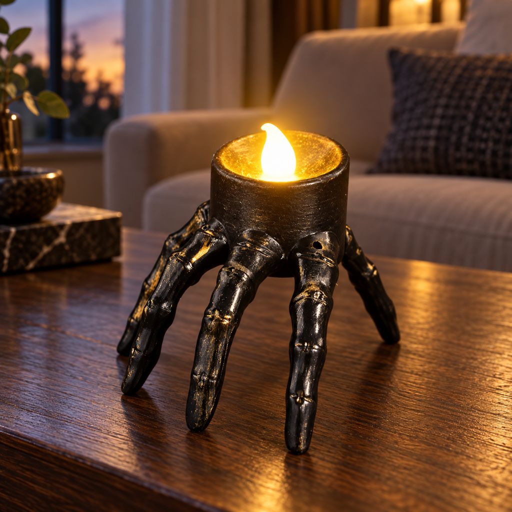 Halloween Skeleton Flameless LED Candle Table Decoration