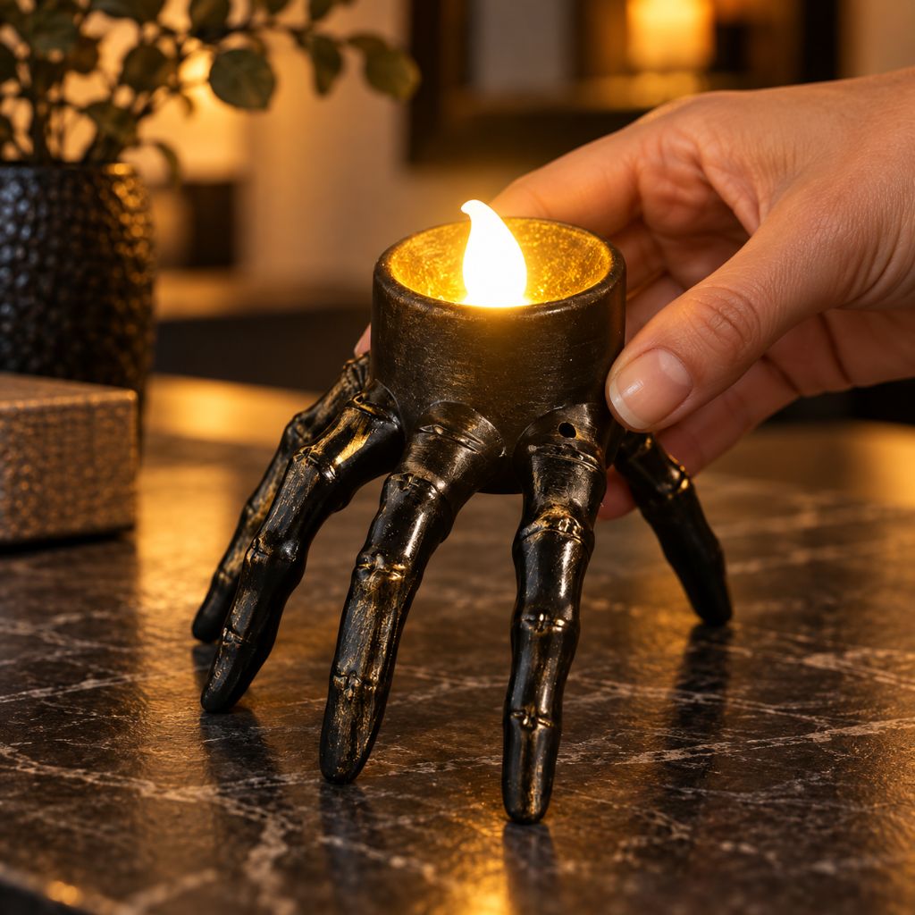 Halloween Skeleton Flameless LED Candle Table Decoration