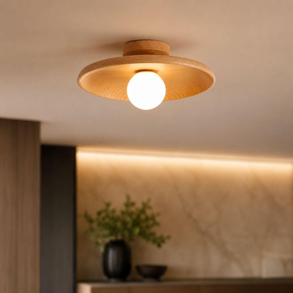 HaloWood Nordic Wood Round Ceiling Light