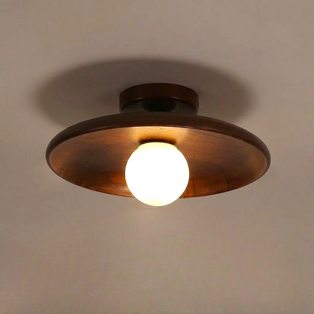 HaloWood Nordic Wood Round Ceiling Light - Lattea Global