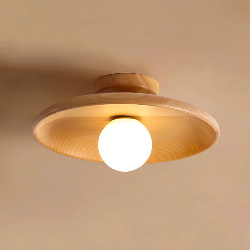 HaloWood Nordic Wood Round Ceiling Light - Lattea Global