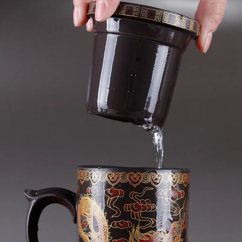 Handmade Clay Tea Mug - Chinese Design - Lattea Global