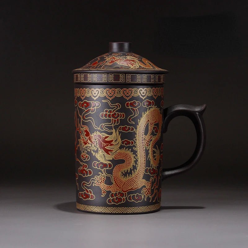 Handmade Clay Tea Mug - Chinese Design - Lattea Global