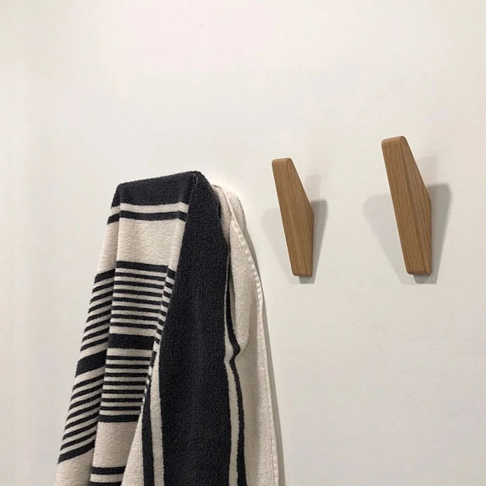Handmade wooden wall hooks - set of 4 boho natural wood - view 5