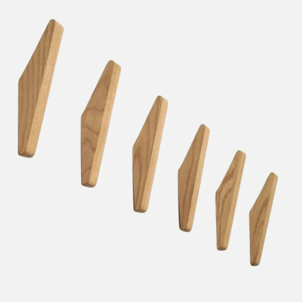 Handmade wooden wall hooks - set of 4 boho natural wood - view 9