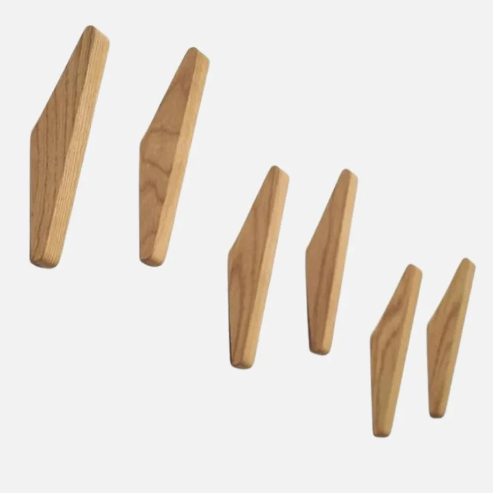 Handmade wooden wall hooks - set of 4 boho natural wood - view 13