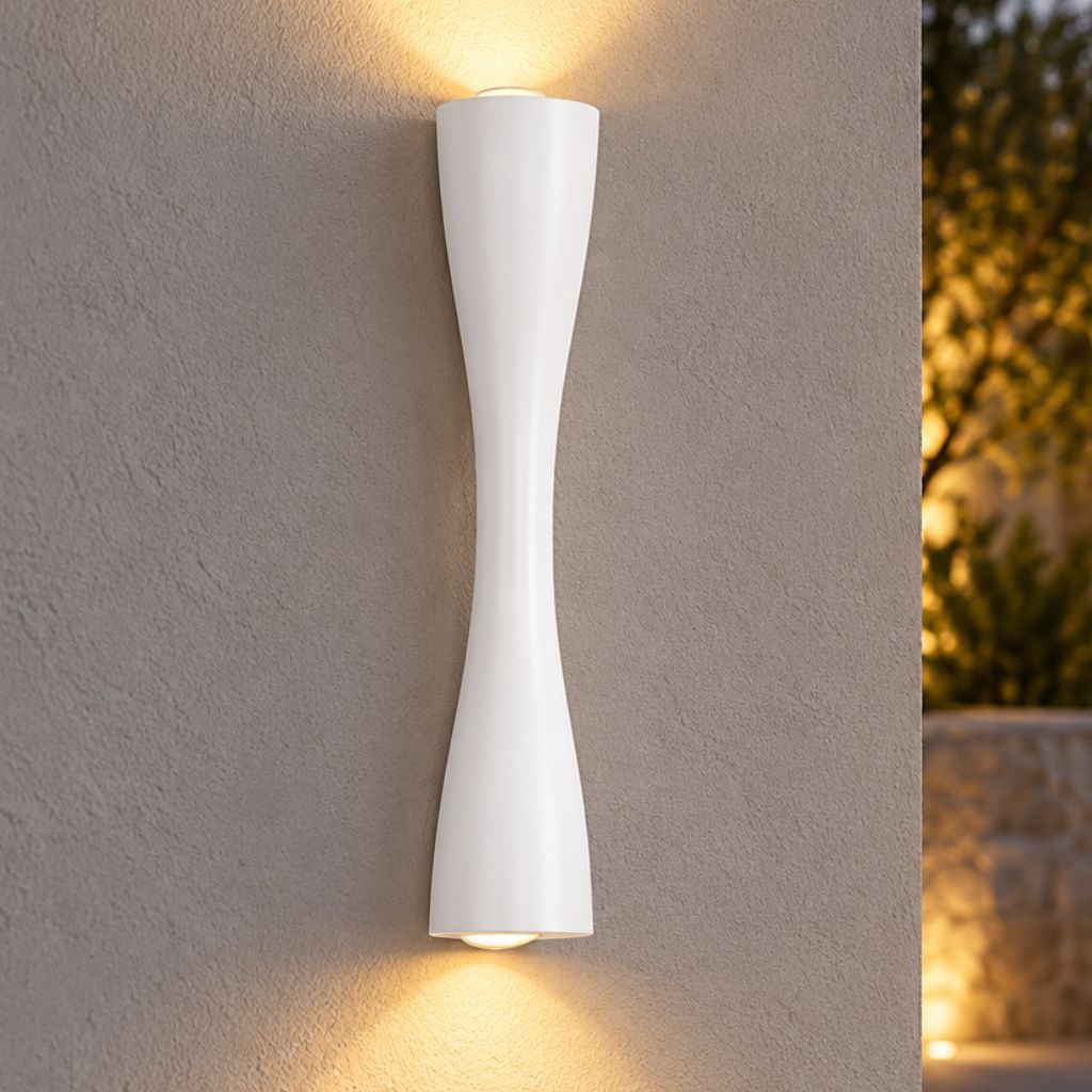 Hourglass Aluminium Up & Down LED Outdoor Wall Light IP65