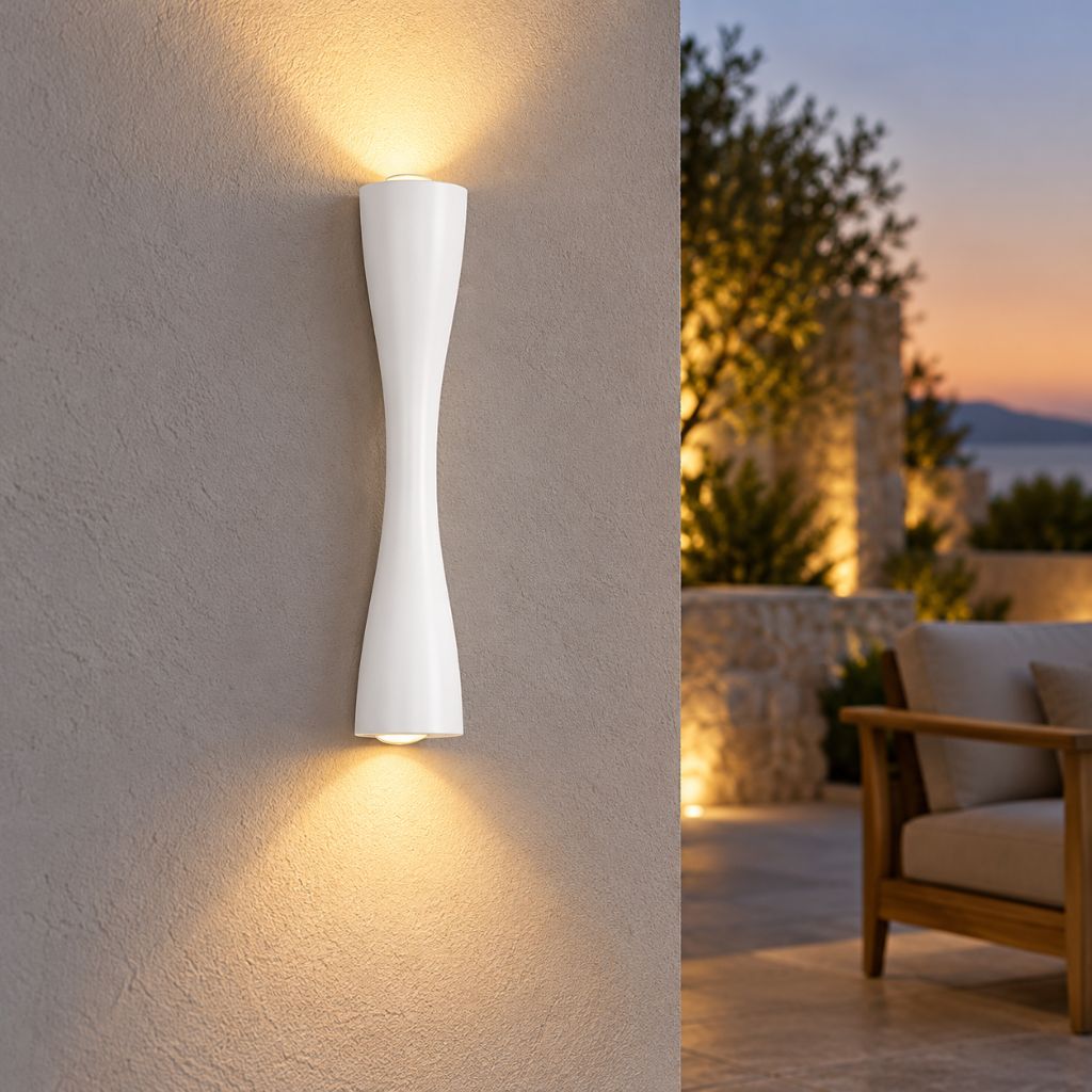 Hourglass Aluminium Up & Down LED Outdoor Wall Light IP65