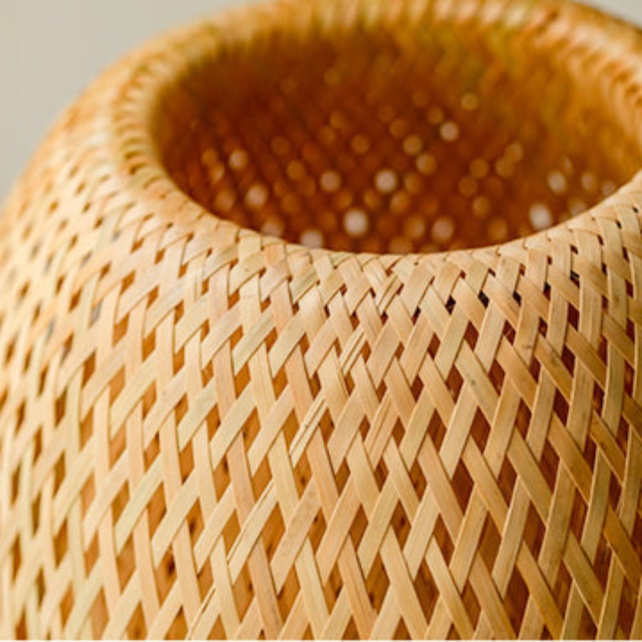 Hygge Handmade Bamboo & Wood Rattan Table Lamp - Lattea Global