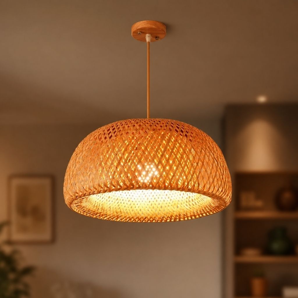 Hygge Woven Bamboo Pendant Light