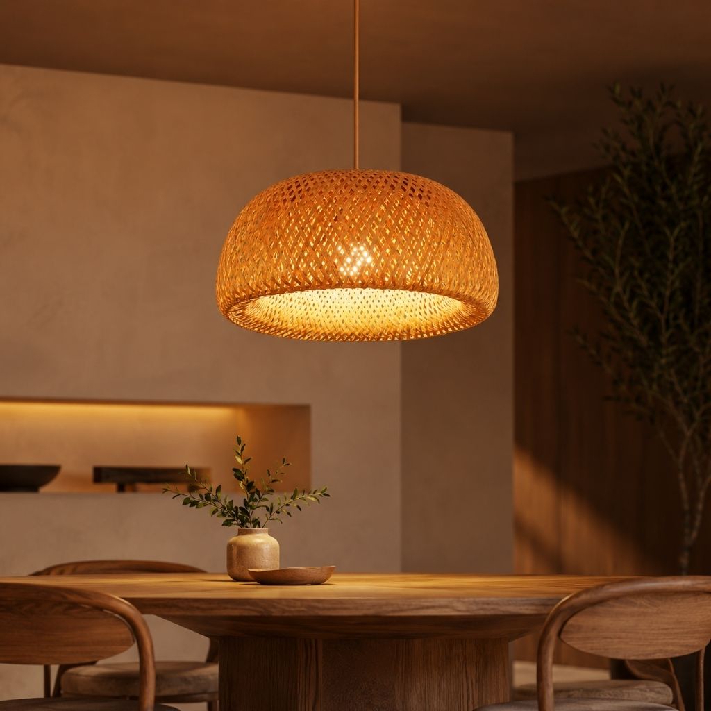 Hygge Woven Bamboo Pendant Light