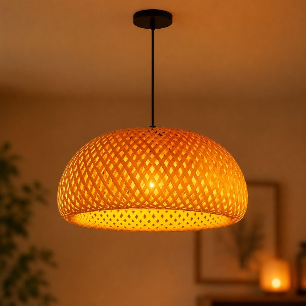 Hygge Woven Bamboo Pendant Light