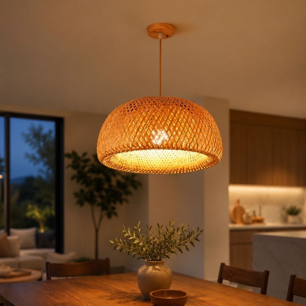 Hygge Woven Bamboo Pendant Light