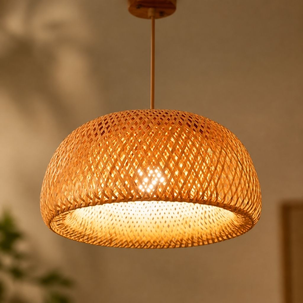 Hygge Woven Bamboo Pendant Light