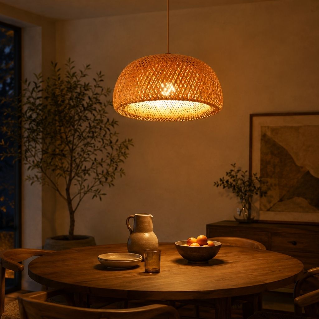 Hygge Woven Bamboo Pendant Light