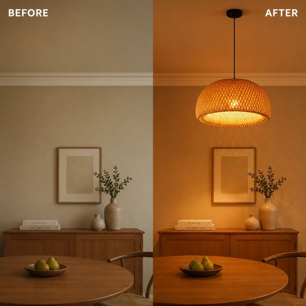 Hygge Woven Bamboo Pendant Light