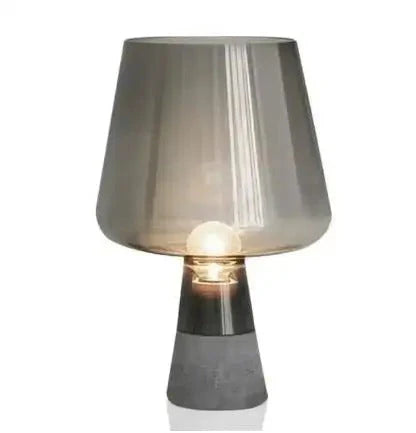 Amber Glass Table Lamp with Cement Base