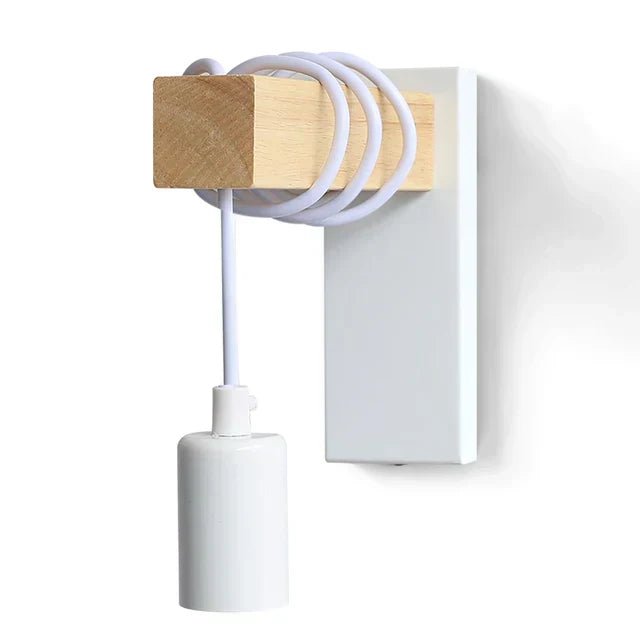 Industrial Wall Sconce with Wood and Iron Design - Lattea Global