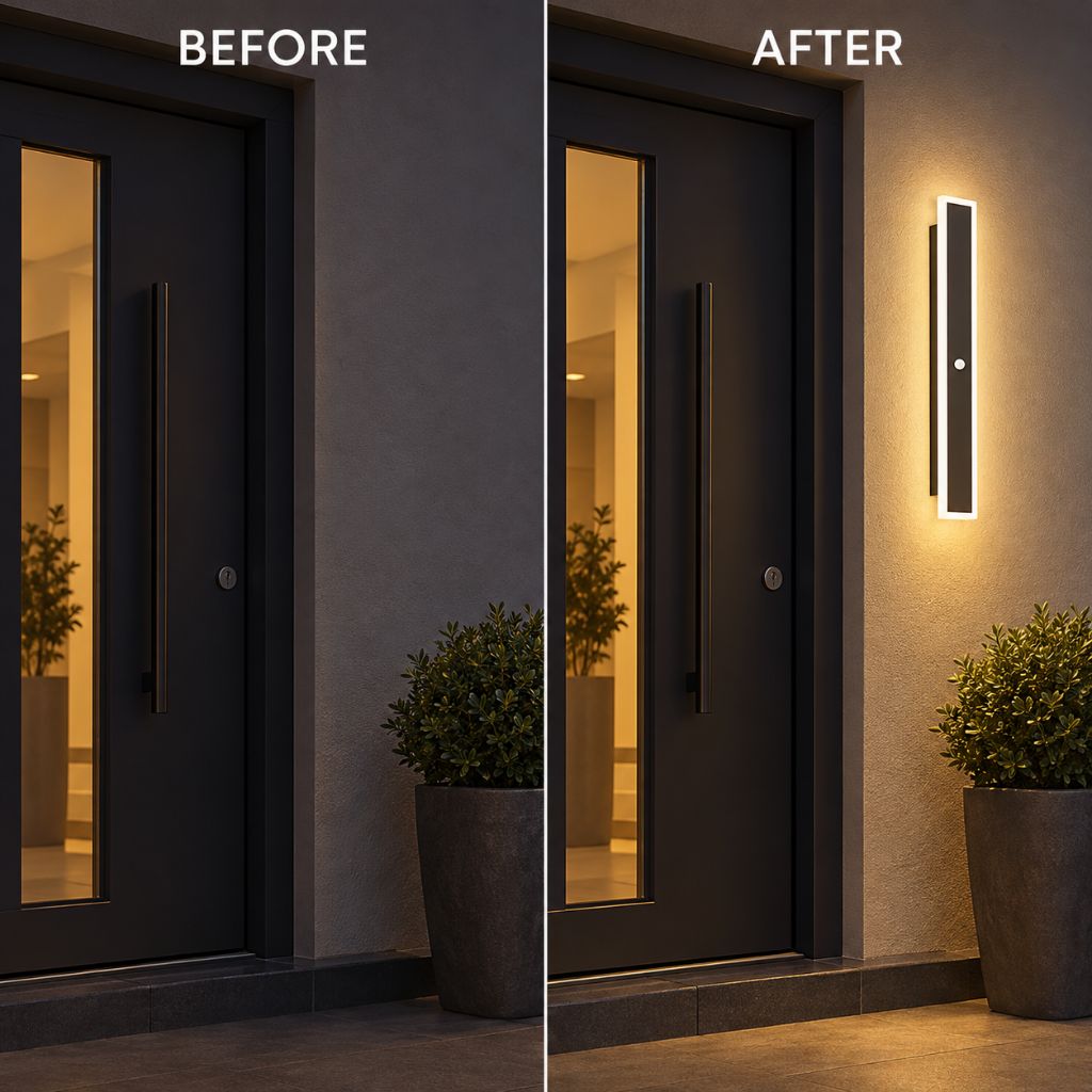 IP65 Linear Outdoor LED Wall Light with Motion Sensor