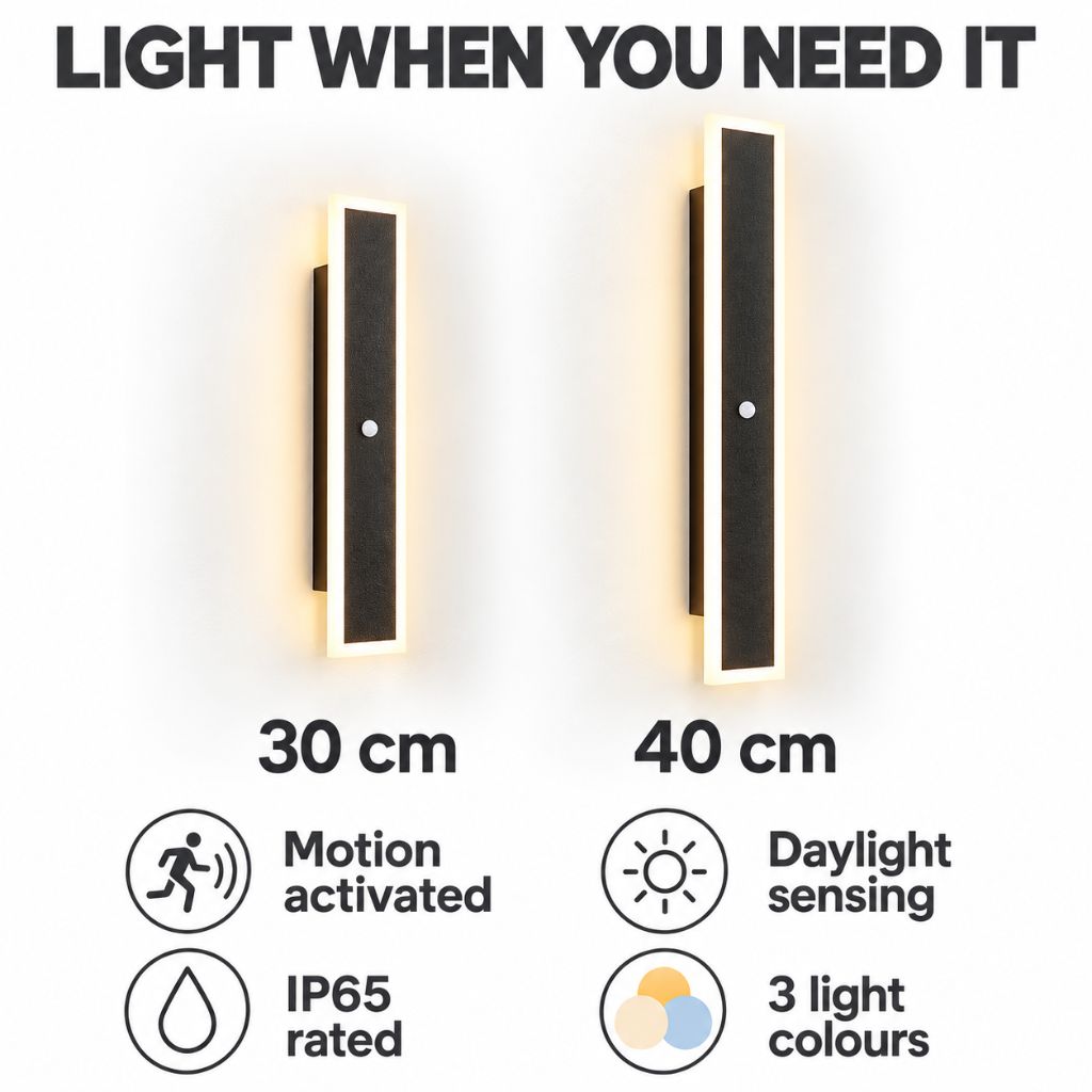 IP65 Linear Outdoor LED Wall Light with Motion Sensor