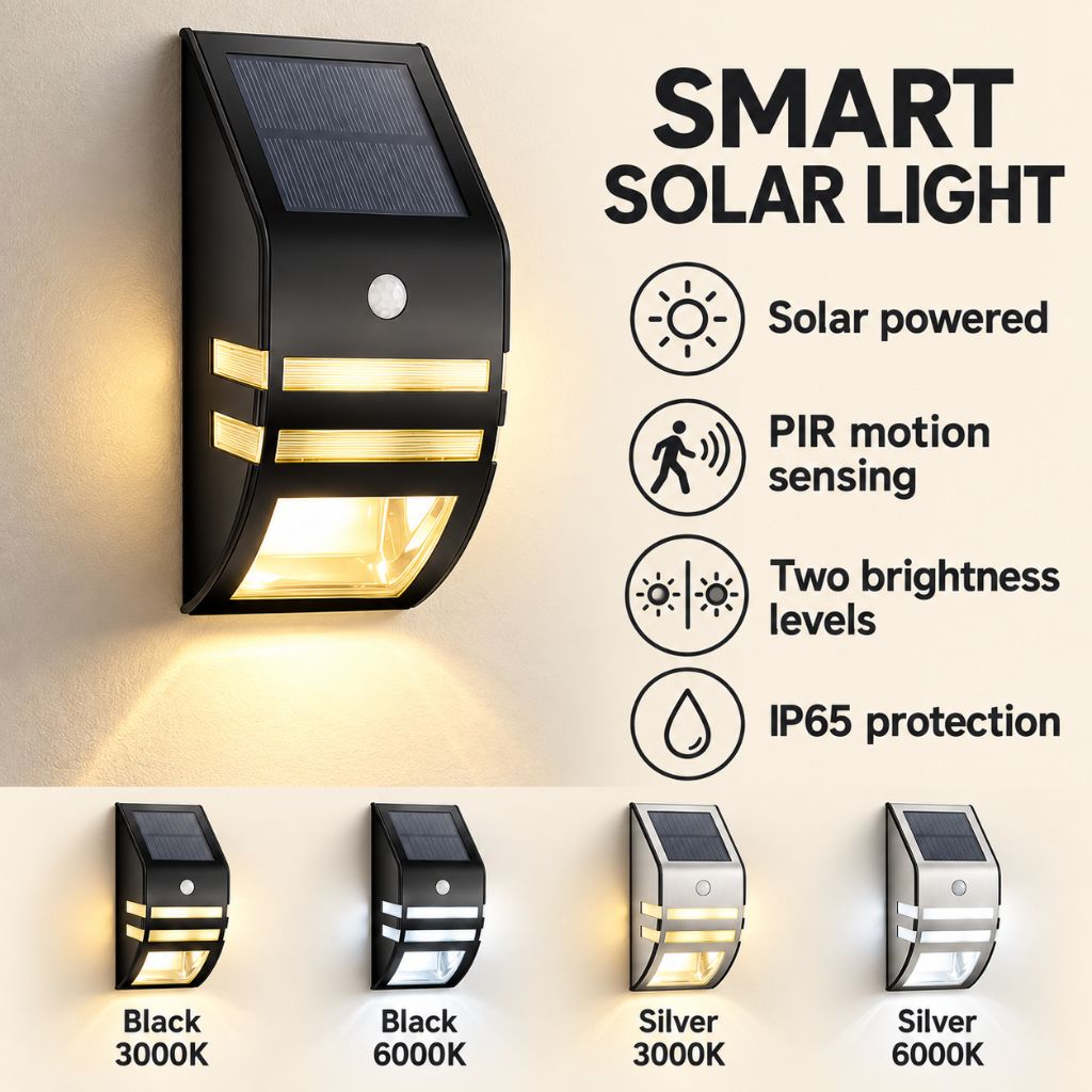 IP65 Solar PIR Motion Sensor LED Wall Light