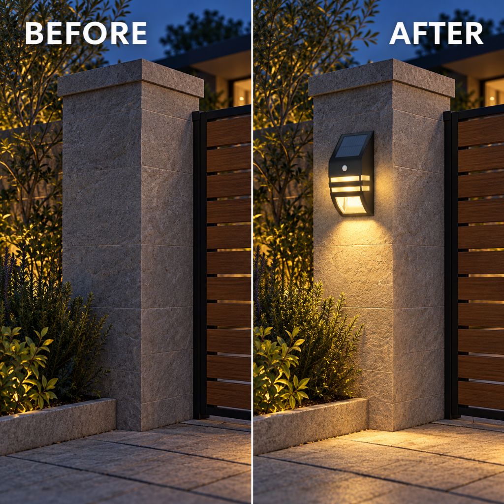 IP65 Solar PIR Motion Sensor LED Wall Light
