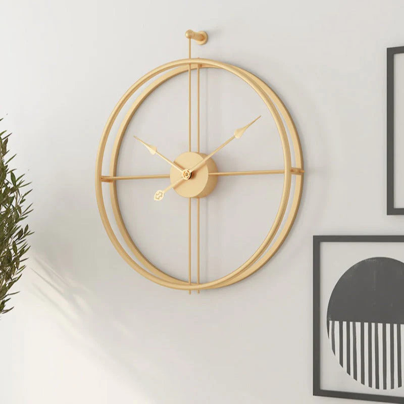 IronClock Gold - Minimalist Large Metal Wall Clock