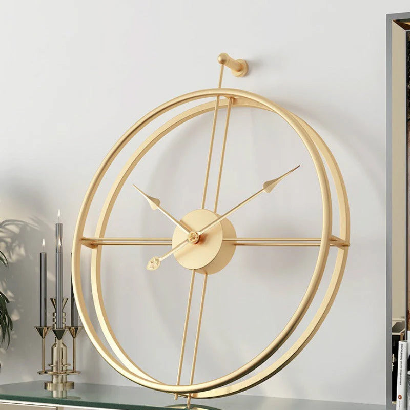 IronClock Gold - Minimalist Large Metal Wall Clock