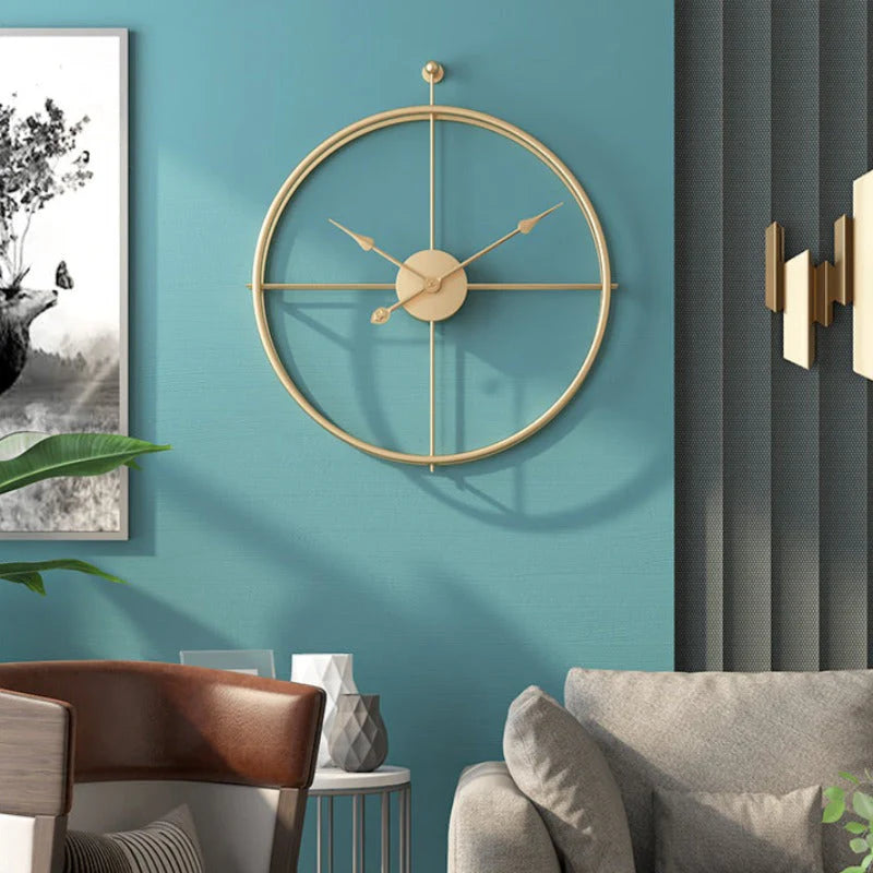 IronClock Gold - Minimalist Large Metal Wall Clock