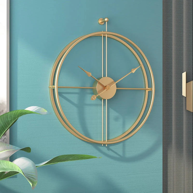 IronClock Gold - Minimalist Large Metal Wall Clock