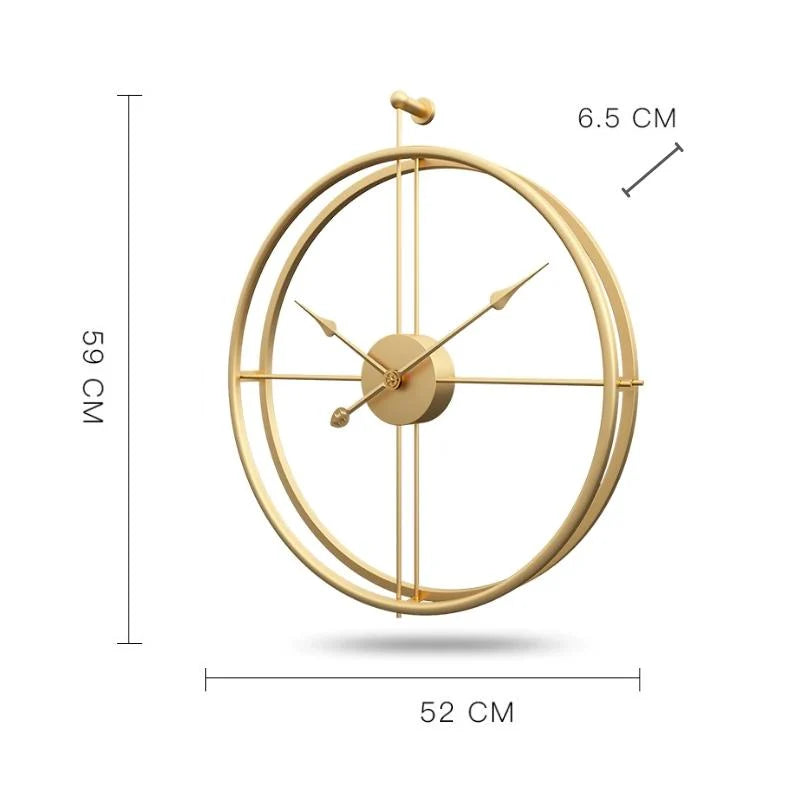 IronClock Gold - Minimalist Large Metal Wall Clock