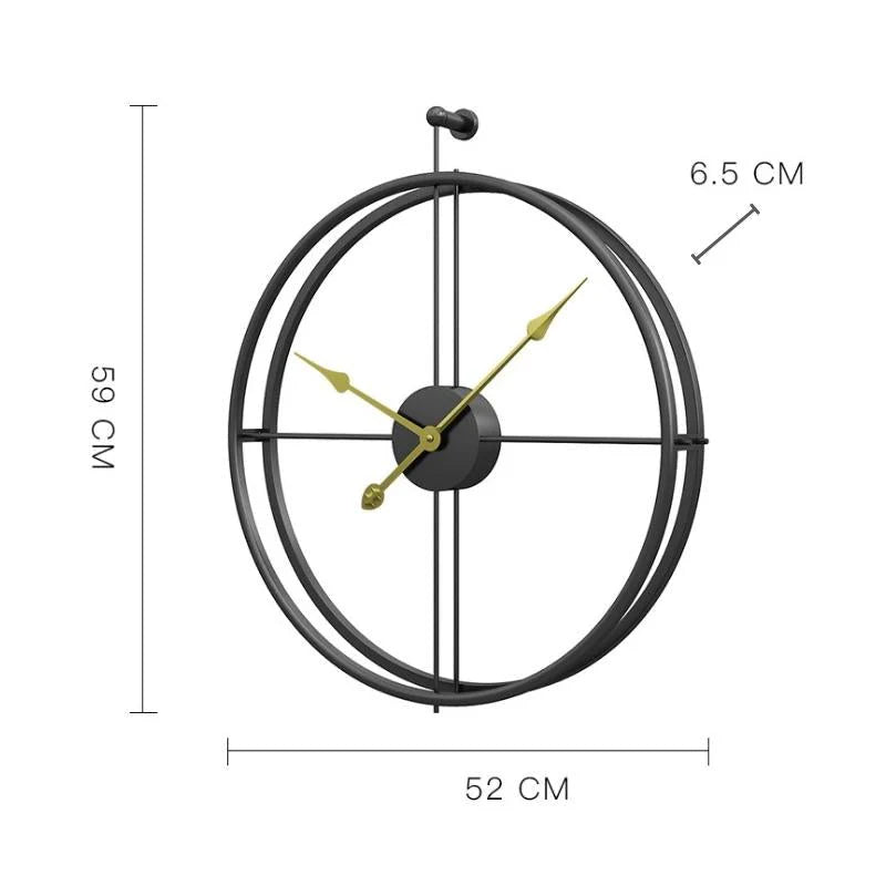 IronClock Black - Minimalist Large Metal Wall Clock