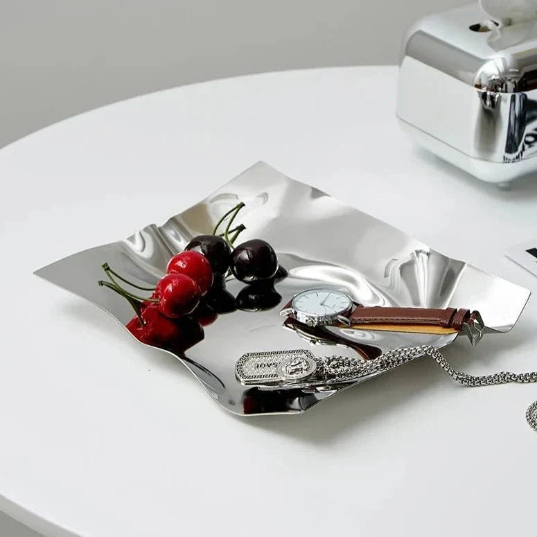 Irregular Silver Storage Tray