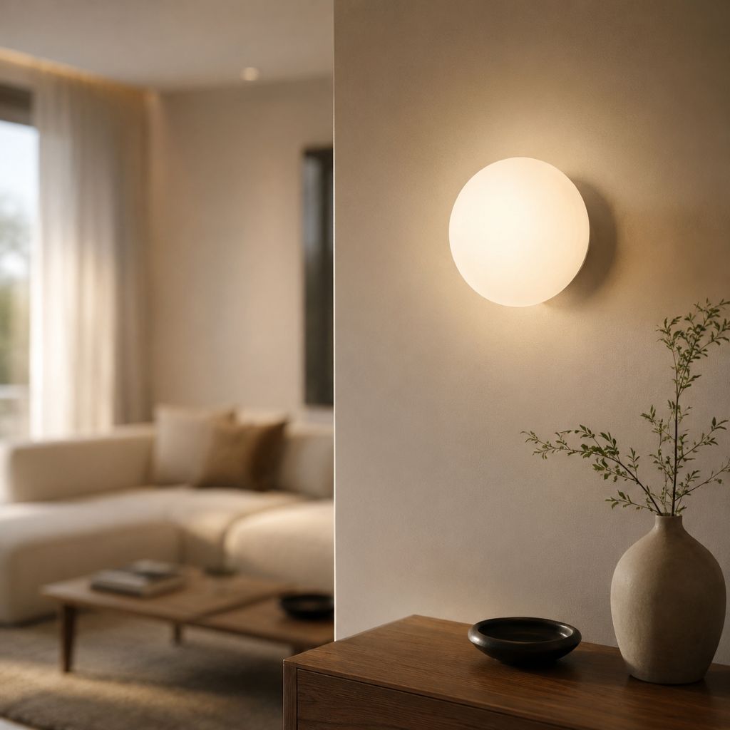 Japandi Minimalist Spherical Glass Wall Light Sconce