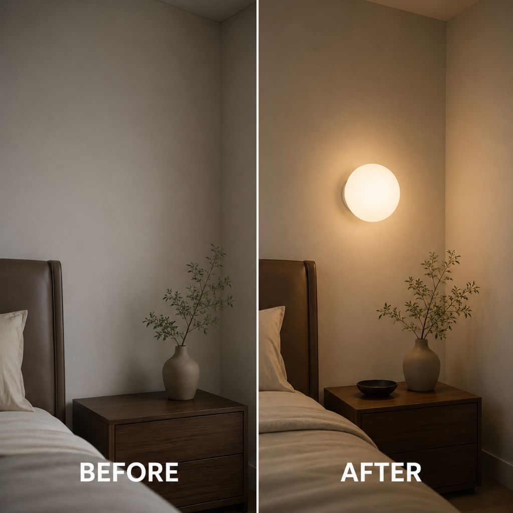 Japandi Minimalist Spherical Glass Wall Light Sconce