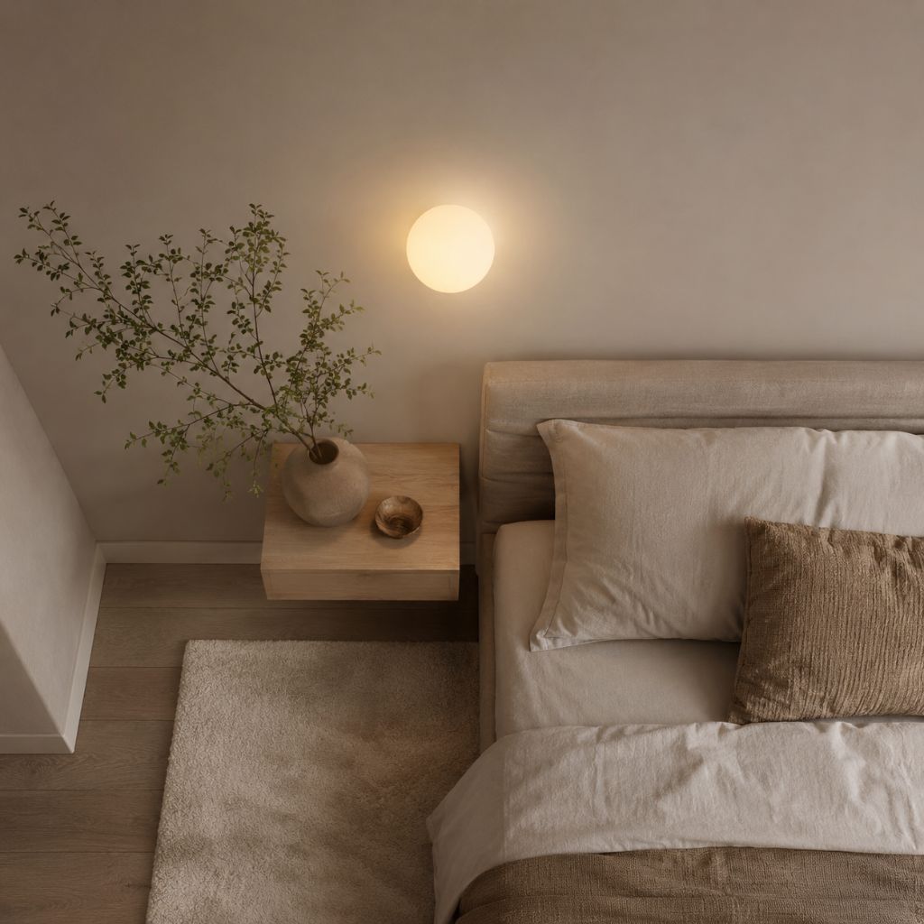 Japandi Minimalist Spherical Glass Wall Light Sconce