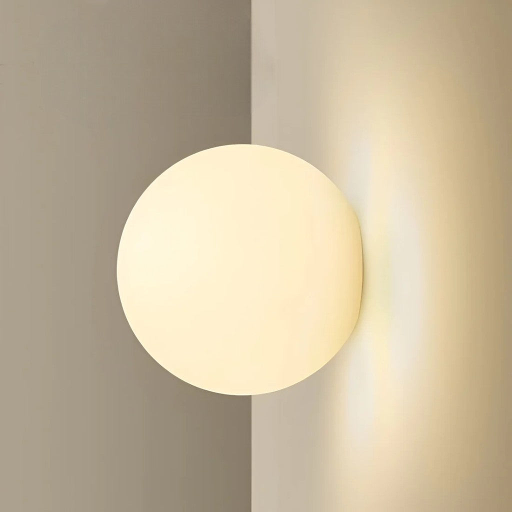 Japandi Minimalist Spherical Glass Wall Light Sconce