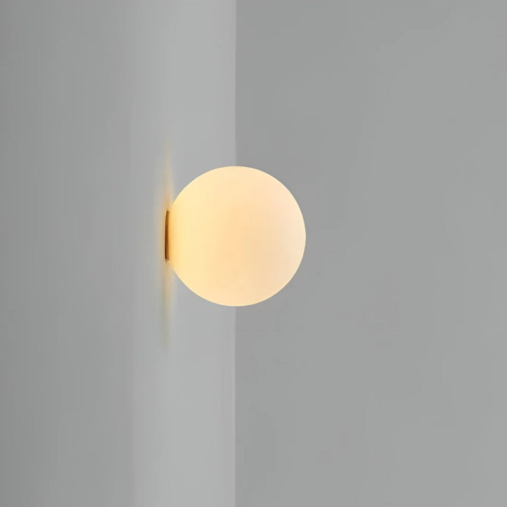 Japandi Minimalist Spherical Glass Wall Light Sconce